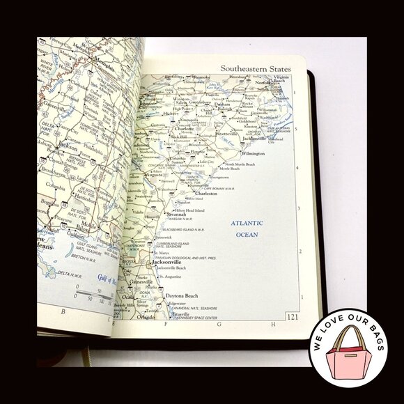 NEW VINTAGE COACH 1997 Black Glovetanned Leather Travel Atlas World & USA 4523 - Picture 12 of 15